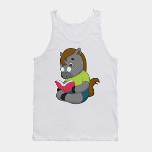 Horse Nerd Book Glasses Tank Top